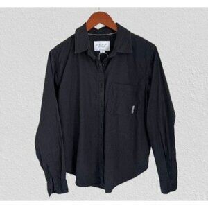 The Shirt Rochelle Behrens Shirt Button-down Black Cotton Front Pocket